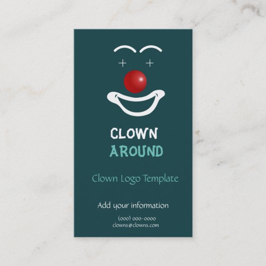 Carte De Visite Modèle de logo de clown (Devant)