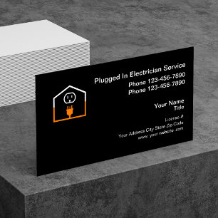 Carte De Visite Modèle de logo de contracteur électricien professi