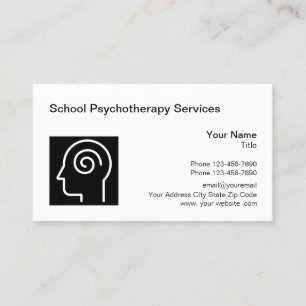 Carte De Visite Modèle de logo de psychothérapeute scolaire