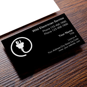 Carte De Visite Modèle de logo d'électricien professionnel
