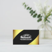 Carte De Visite Modèle de logo élégant professionnel chic doré (Debout devant)