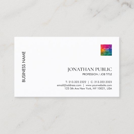 Carte De Visite Modèle de logo personnalisé professionnel élégant (Devant)