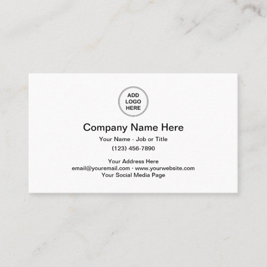 Carte De Visite Modèle de logo professionnel (Devant)