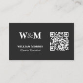 Carte De Visite Modèle de logo QR Code élégant et sombre (Devant)