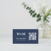 Carte De Visite Modèle de logo QR Code élégant pour entreprise (Debout devant)