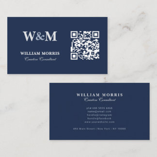 Carte De Visite Modèle de logo QR Code élégant pour entreprise