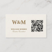 Carte De Visite Modèle de logo QR Code Élégant Taupe (Devant)