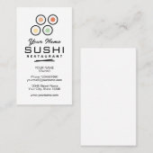Carte De Visite Modèle de logo simple pour restaurant de sushi per (Devant / Derrière)