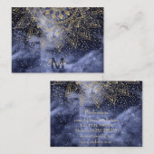 Carte De Visite modèle de mandala en or blanc confetti (Devant / Derrière)