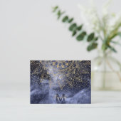 Carte De Visite modèle de mandala en or blanc confetti (Debout devant)