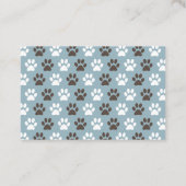 Carte De Visite Modèle de marcheur de chien d'empreinte de patte (Dos)