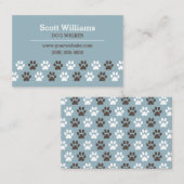 Carte De Visite Modèle de marcheur de chien d'empreinte de patte (Devant / Derrière)