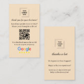 Carte De Visite Modèle de marketing de critique client de code QR (Devant / Derrière)