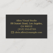 Carte De Visite Modèle de marque professionnelle Black Gold (Dos)