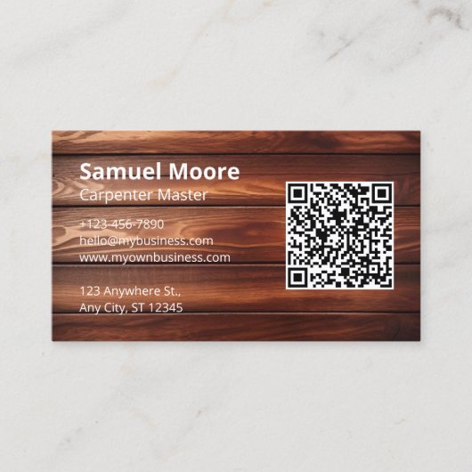 Carte De Visite Modèle de menuiserie - Exemples d'idées (Devant)