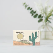 Carte De Visite Modèle de Merci Retro Desert Cactus (Debout devant)