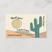 Carte De Visite Modèle de Merci Retro Desert Cactus (Devant)