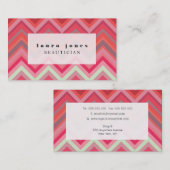 Carte De Visite Modèle de mode de coiffeur de motif de Chevron (Devant / Derrière)