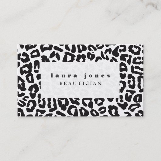 Carte De Visite Modèle de mode Empreinte de léopard (Devant)