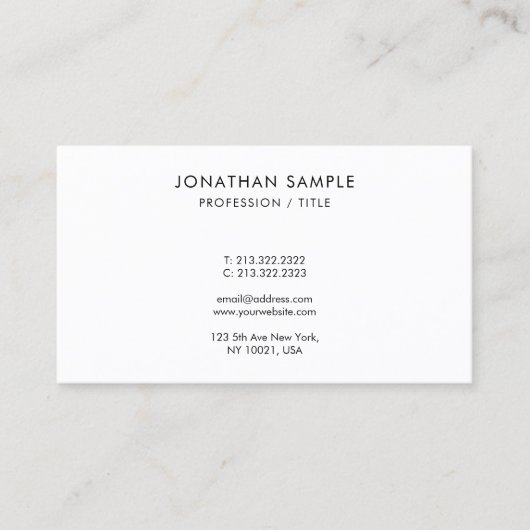 Carte De Visite Modèle de monogramme de design simple et élégant m (Devant)
