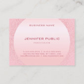 Carte De Visite Modèle de Monogramme d'or rose élégant moderne (Dos)