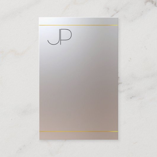 Carte De Visite Modèle de monogramme Elegant Or moderne (Devant)