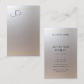 Carte De Visite Modèle de monogramme Elegant Or moderne (Devant / Derrière)