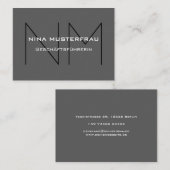 Carte De Visite Modèle de monogramme moderne (Devant / Derrière)