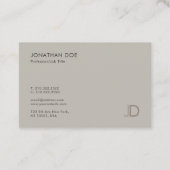 Carte De Visite Modèle de monogramme moderne de couleurs élégantes (Dos)