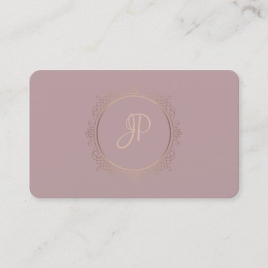 Carte De Visite Modèle de monogramme moderne de script calligraphi (Devant)