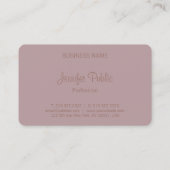 Carte De Visite Modèle de monogramme moderne de script calligraphi (Dos)