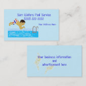 Carte De Visite Modèle de natation de garçon de piscine (Devant / Derrière)