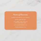 Carte De Visite Modèle de nom à monogramme à rayure orange (Dos)