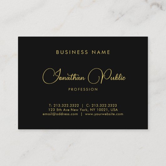 Carte De Visite Modèle de nom de script de calligraphie personnali (Dos)