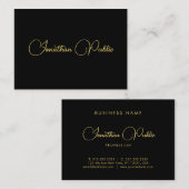 Carte De Visite Modèle de nom de script de calligraphie personnali (Devant / Derrière)