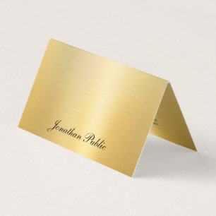 Carte De Visite Modèle de noms élégants Gold Modern Calligraphe