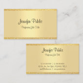 Carte De Visite Modèle de Parties scintillant Gold de script manus (Devant / Derrière)