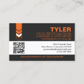 Carte De Visite Modèle de photo avec code QR et flèches orange sur (Devant)
