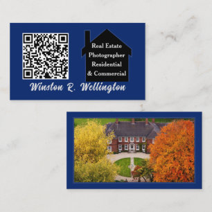 Carte De Visite Modèle de photo de code QR de photographe immobili