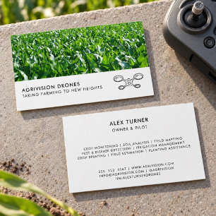 Carte De Visite Modèle de photo de drone agricole pour entreprise
