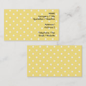Carte De Visite Modèle de pois jaune et blanc (Devant / Derrière)