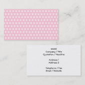 Carte De Visite Modèle de pois rose et blanc (Devant / Derrière)