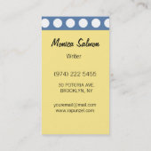 Carte de visite modelé de polkadot (Dos)