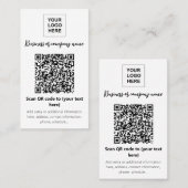 Carte De Visite Modèle de présentoir de QR code pour entreprise (Devant / Derrière)