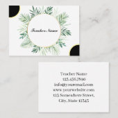 Carte De Visite modèle de professeur (Devant / Derrière)