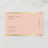 Carte De Visite Modèle de script cursive d'or rose moderne (Dos)