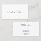 Carte De Visite Modèle de script de calligraphie personnalisé semi (Devant / Derrière)