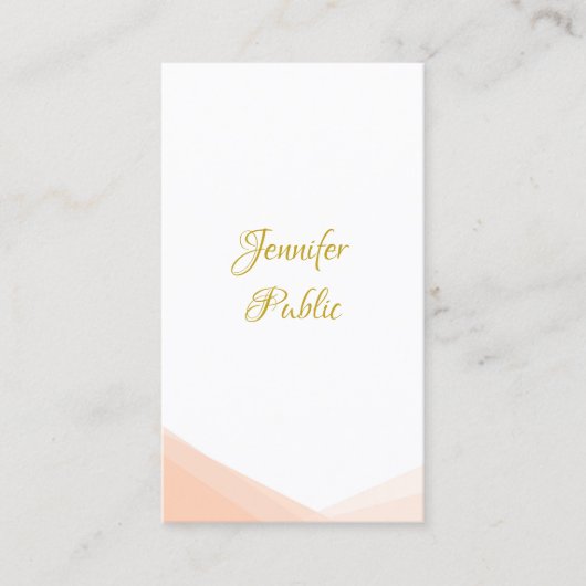 Carte De Visite Modèle de script Gold manuscrit tendance moderne (Devant)