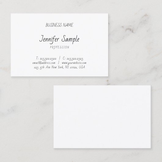 Carte De Visite Modèle de script manuel professionnel moderne asse (Devant / Derrière)