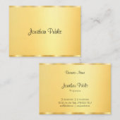 Carte De Visite Modèle de script manuscrit moderne Gold Look (Devant / Derrière)